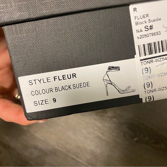 Tony Bianco | Fleur Lace Up Sandals In Black Suede Size 9 NEW - Picture 9 of 12